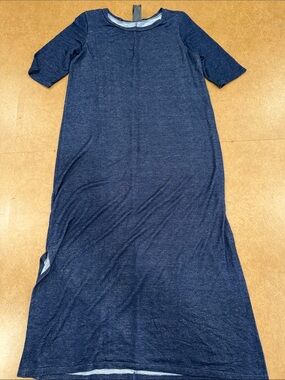Agnes & Dora Navy Short Sleeve Maxi • Like NEW • Soft • Flowy • Faux Denim • Med